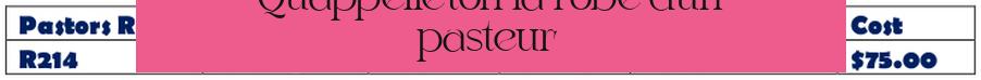 Qu'appelle-t-on la robe d'un pasteur ?