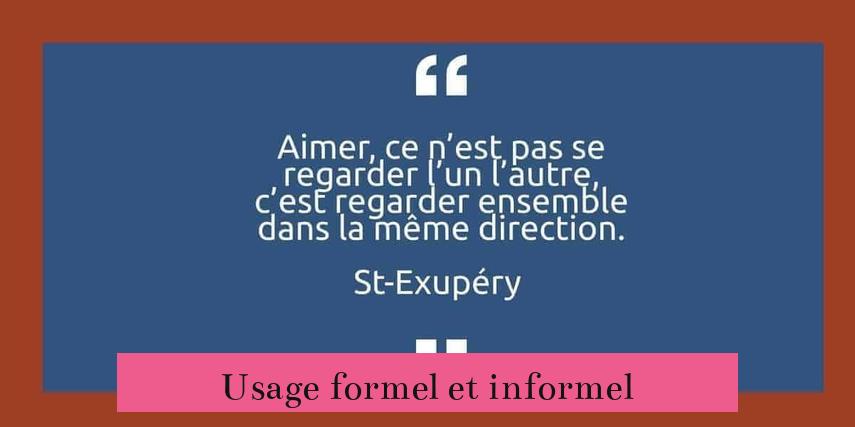 Usage formel et informel