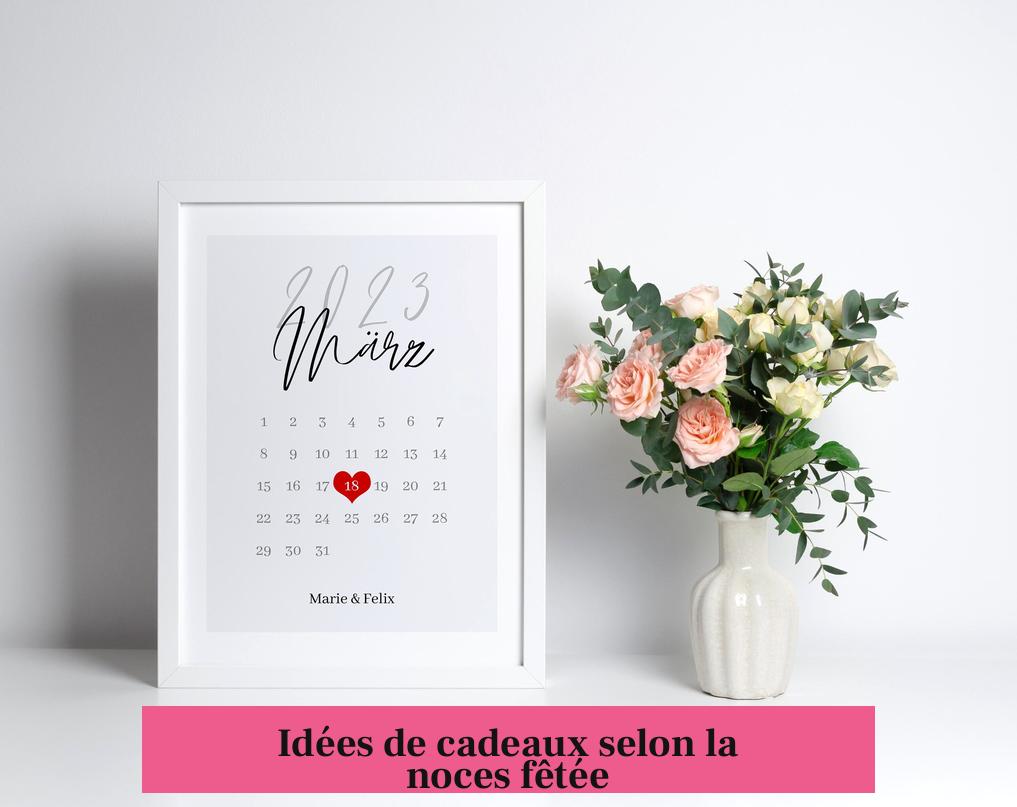 Idées de cadeaux selon la noces fêtée