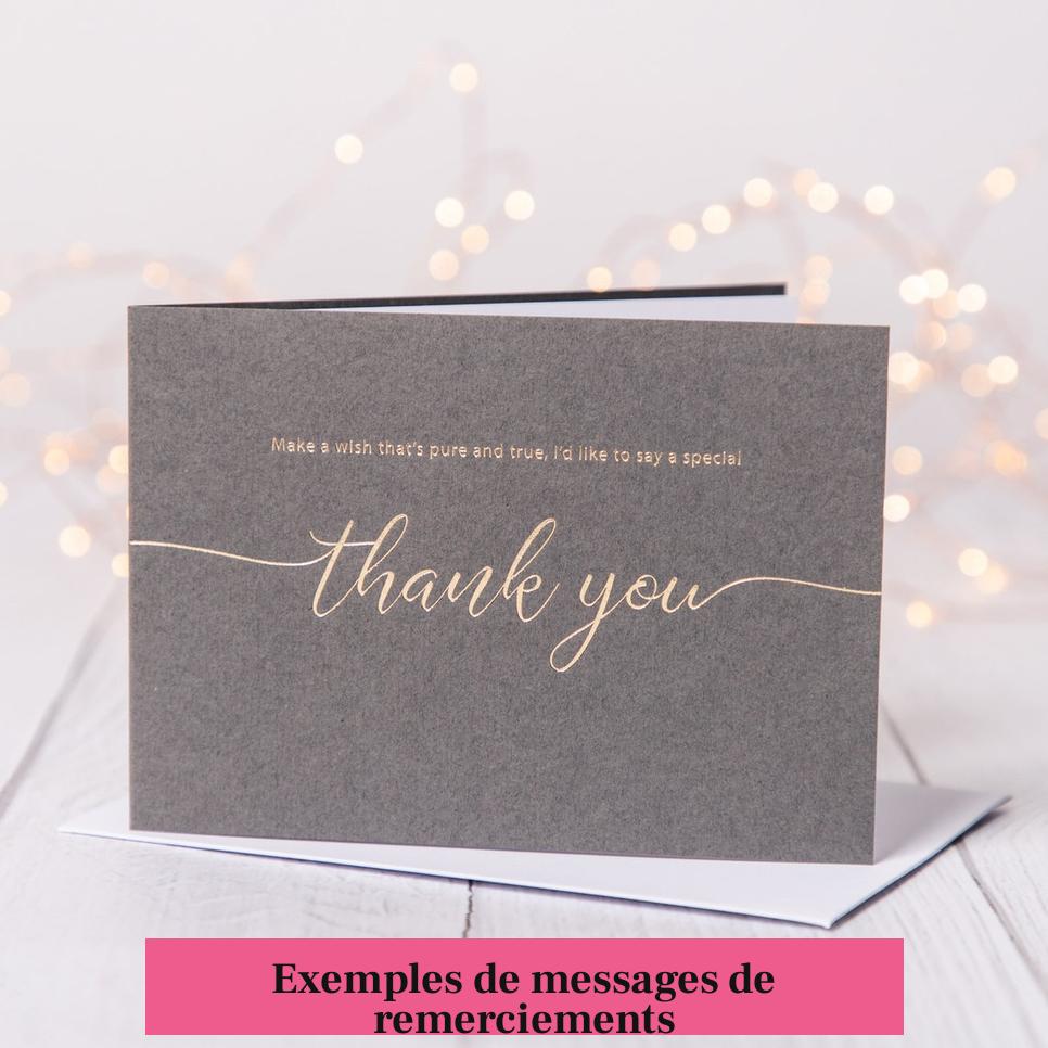 Exemples de messages de remerciements