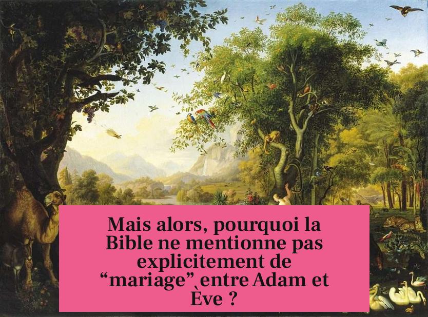 Mais alors, pourquoi la Bible ne mentionne pas explicitement de “mariage” entre Adam et Ève ?