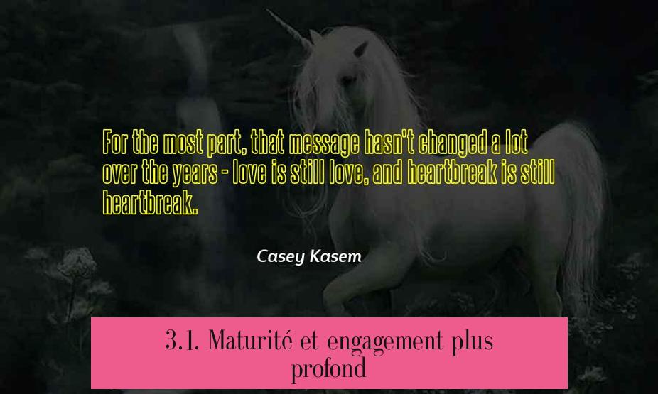 3.1. Maturité et engagement plus profond