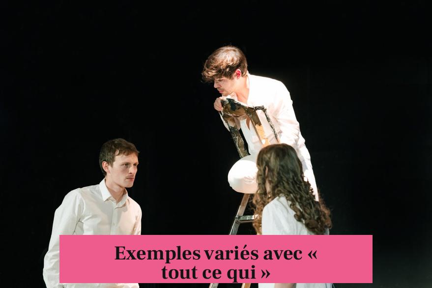 Exemples variés avec « tout ce qui »