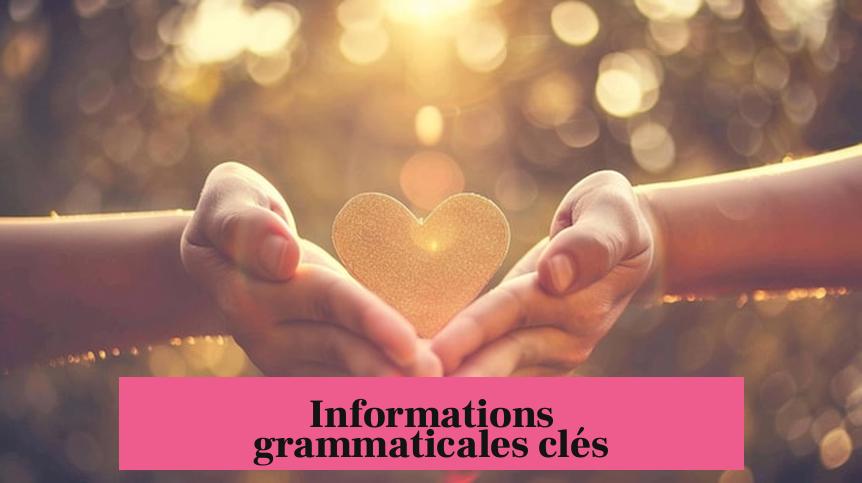 Informations grammaticales clés