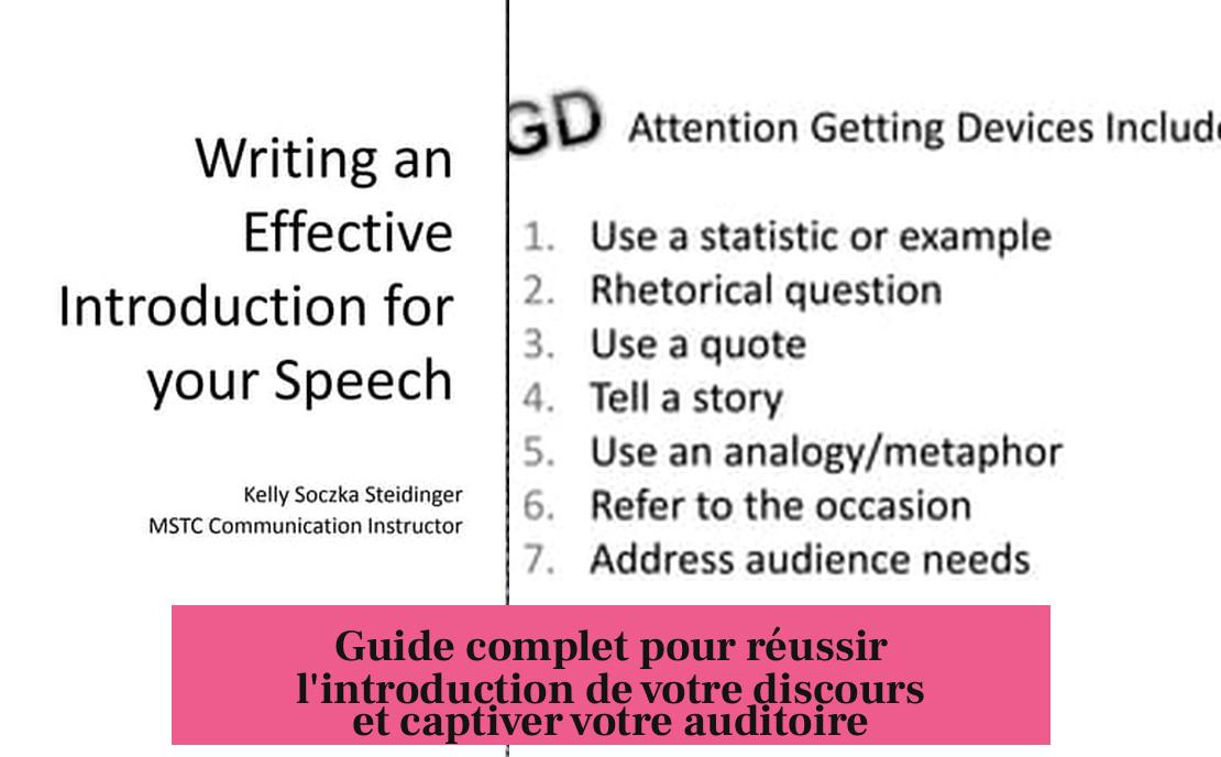 Guide complet pour réussir l'introduction de votre discours et captiver votre auditoire