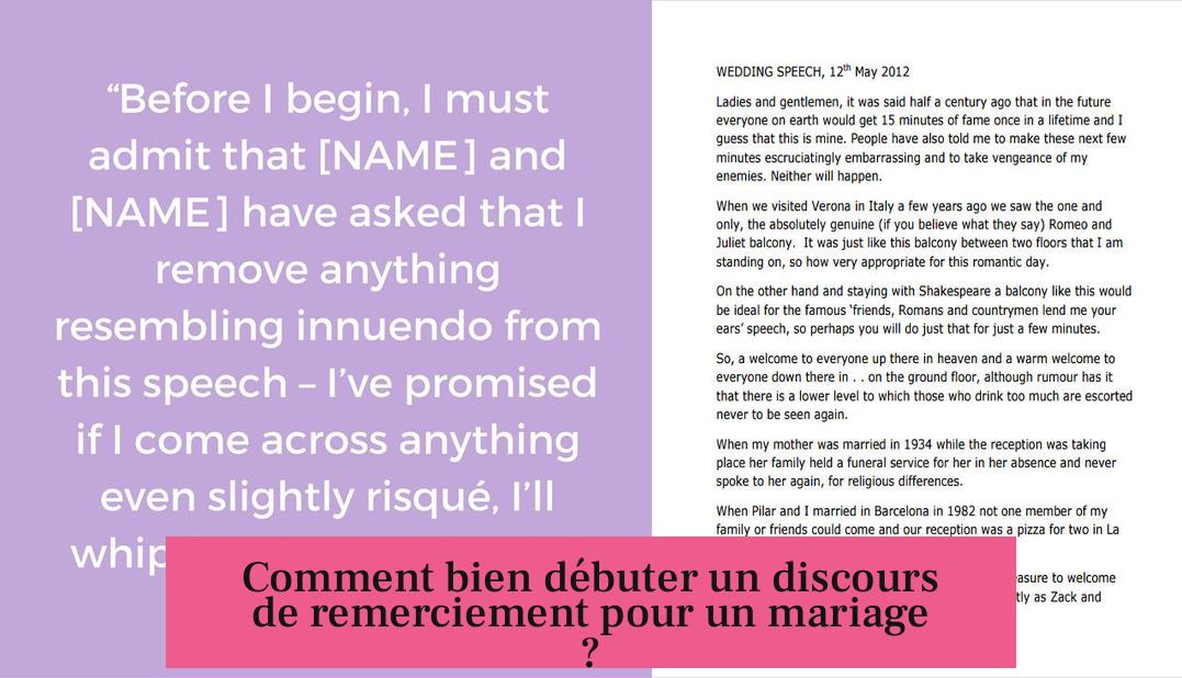 Comment bien débuter un discours de remerciement pour un mariage ?