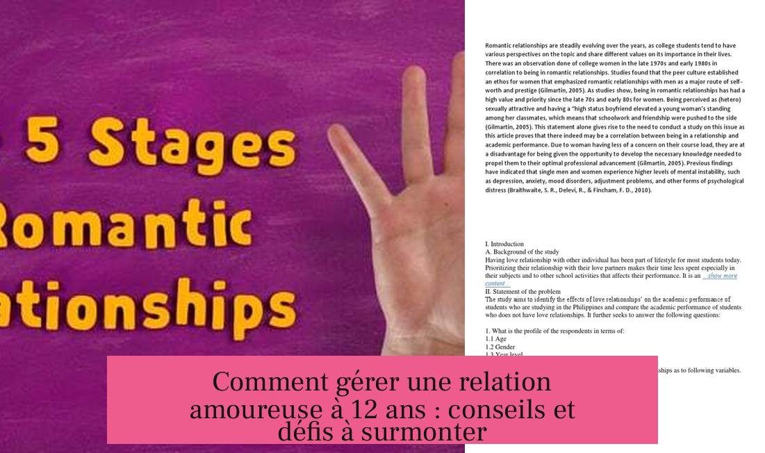 Comment gérer une relation amoureuse à 12 ans : conseils et défis à surmonter