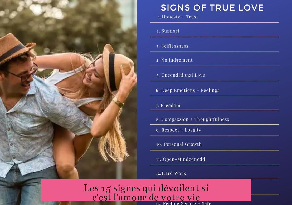 Les 15 signes qui dévoilent si c'est l'amour de votre vie
