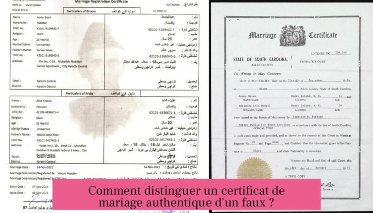 Comment distinguer un certificat de mariage authentique d'un faux ...