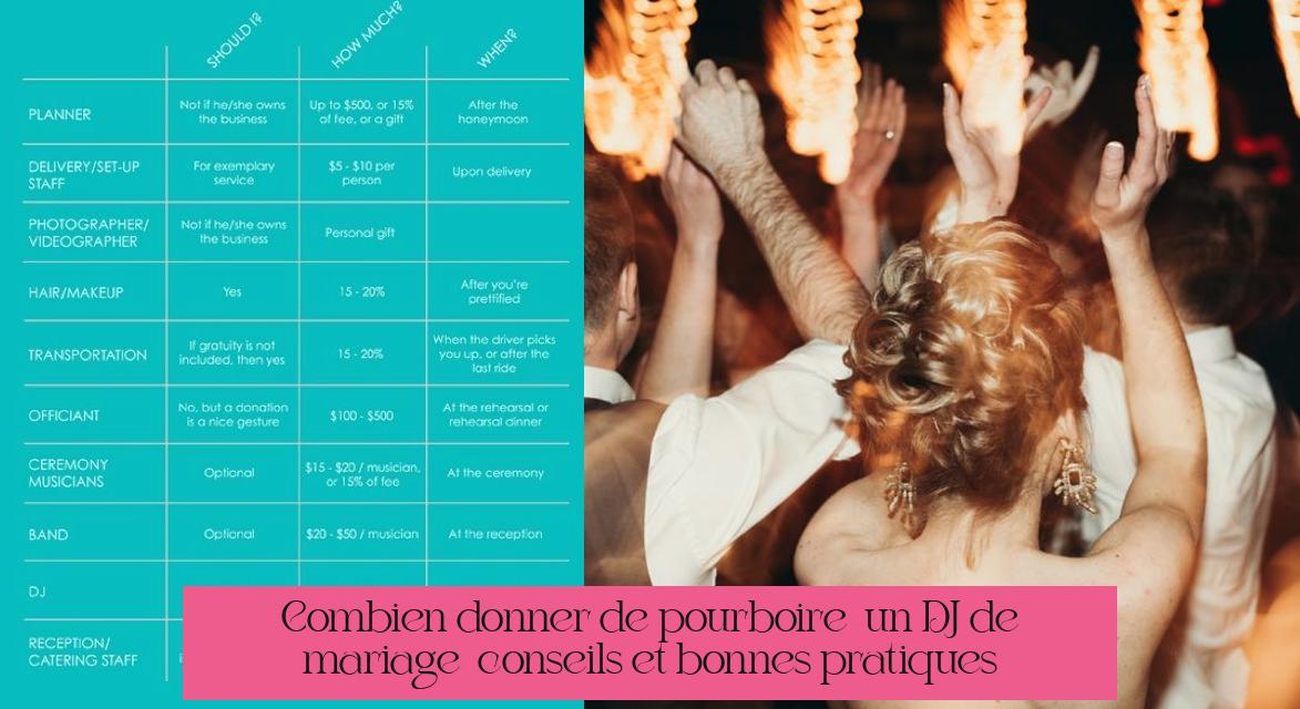 Combien donner de pourboire à un DJ de mariage : conseils et bonnes pratiques