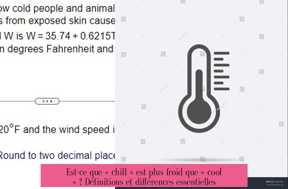 Est-ce que « chill » est plus froid que « cool » ? Définitions et différences essentielles