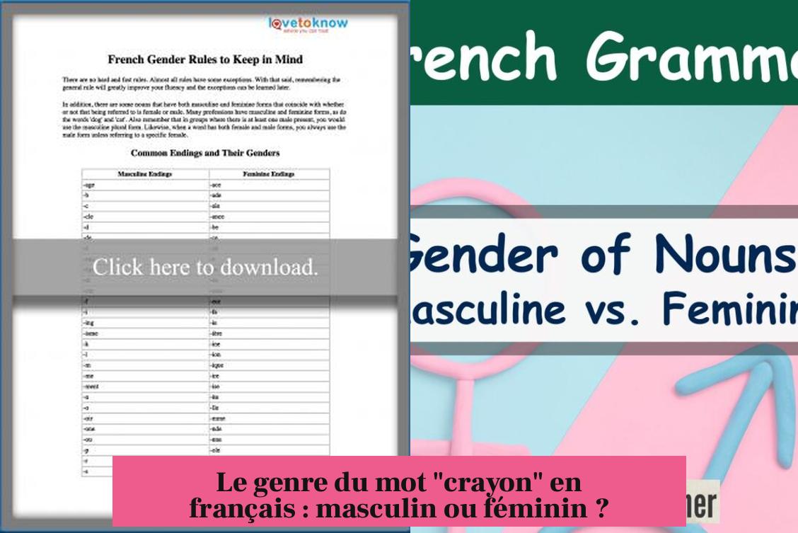 Le genre du mot "crayon" en français : masculin ou féminin ?