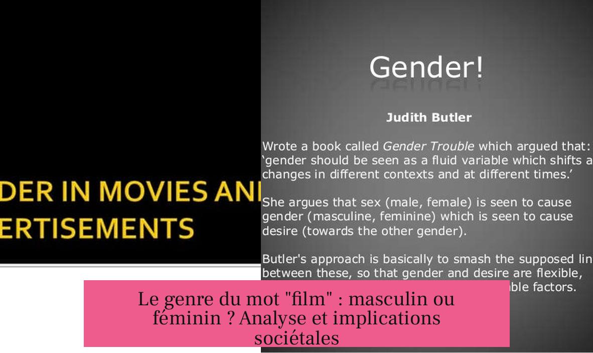 Le genre du mot "film" : masculin ou féminin ? Analyse et implications sociétales