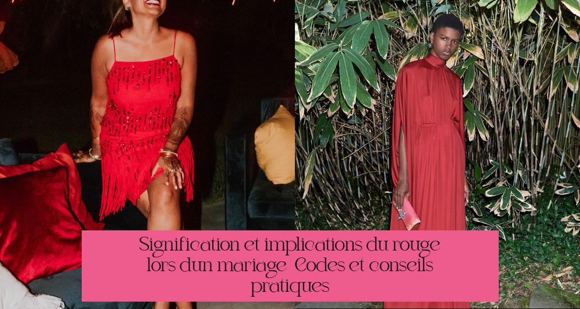 Signification et implications du rouge lors d'un mariage : Codes et conseils pratiques