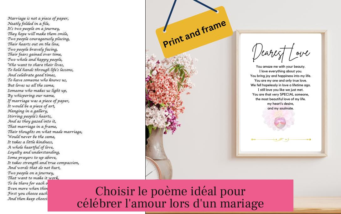Choisir le poème idéal pour célébrer l'amour lors d'un mariage