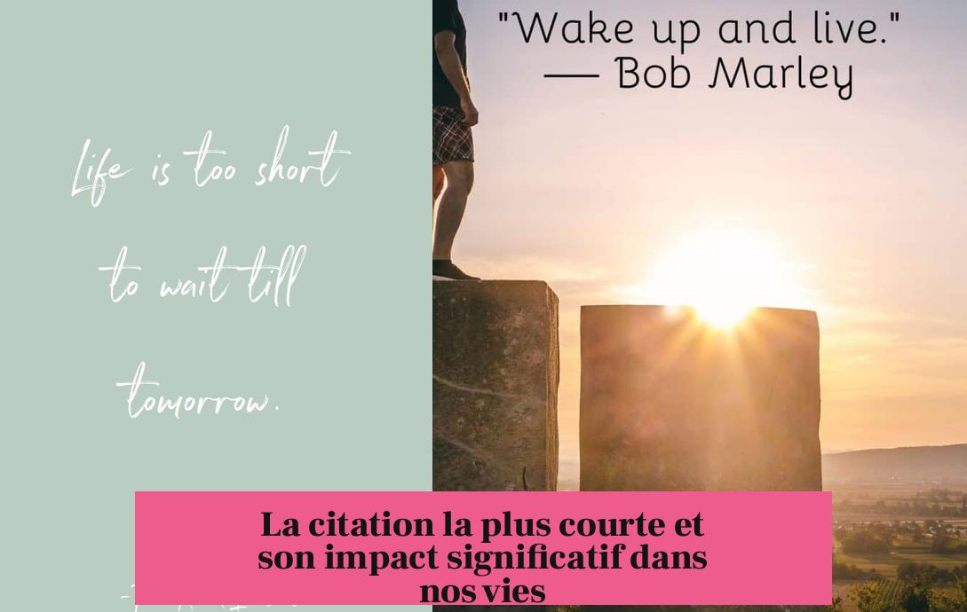 La citation la plus courte et son impact significatif dans nos vies
