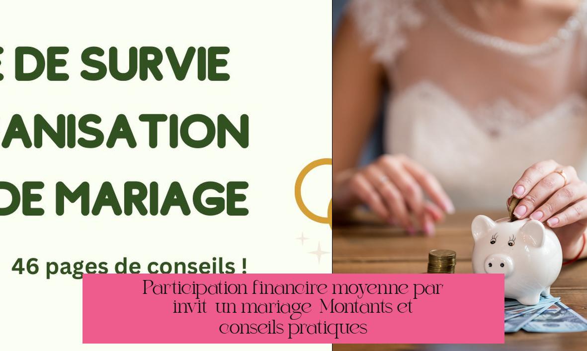 Participation financière moyenne par invité à un mariage : Montants et conseils pratiques