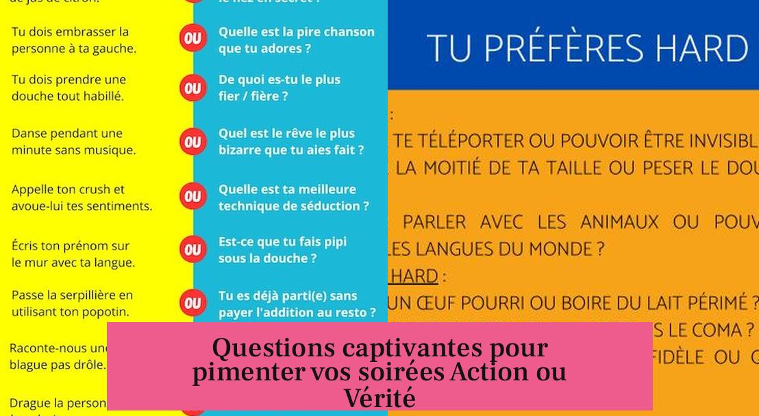 Questions captivantes pour pimenter vos soirées Action ou Vérité