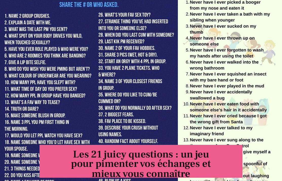 Les 21 juicy questions : un jeu pour pimenter vos échanges et mieux vous connaître