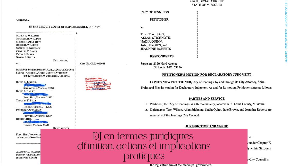 DJ en termes juridiques : définition, actions et implications pratiques