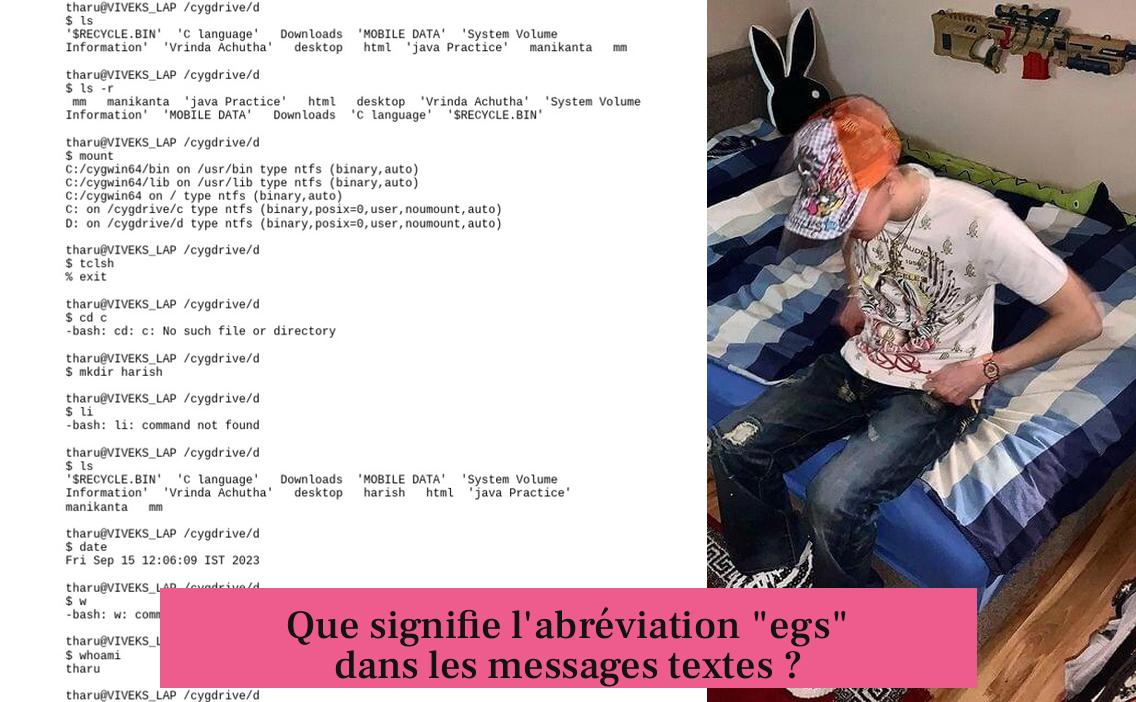 Que signifie l'abréviation "egs" dans les messages textes ?