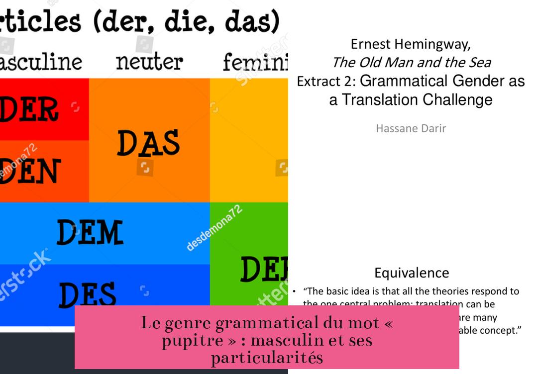 Le genre grammatical du mot « pupitre » : masculin et ses particularités