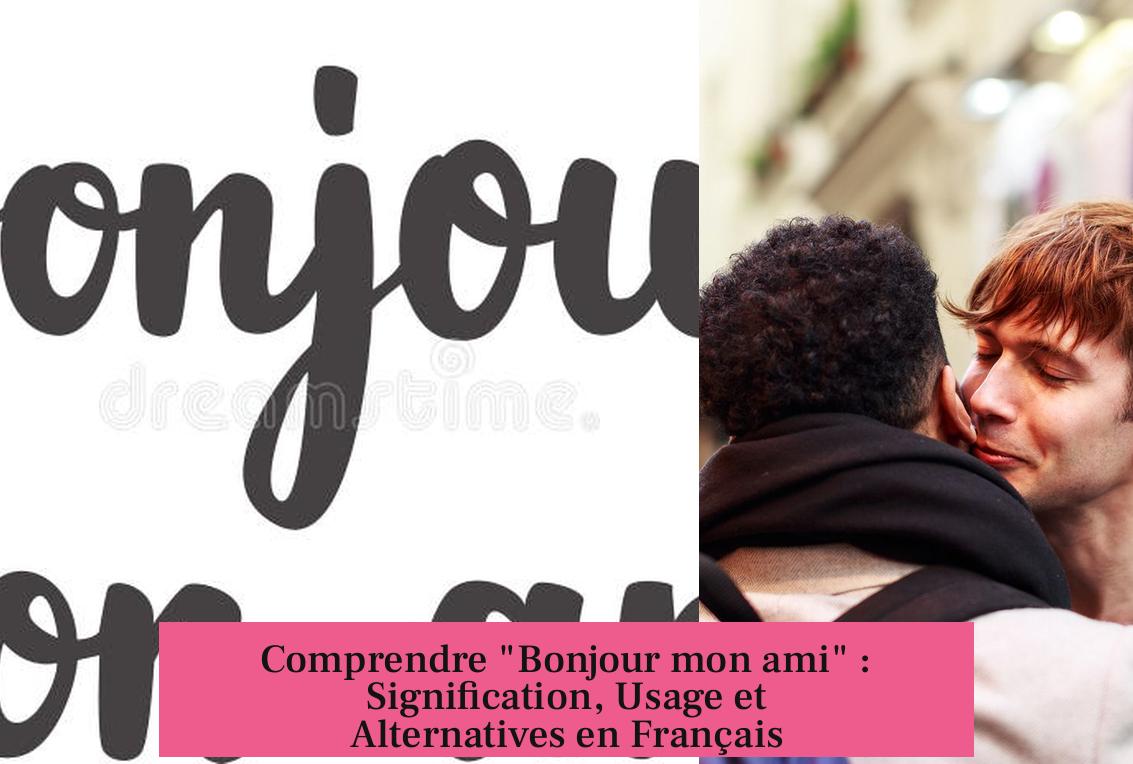 Comprendre "Bonjour mon ami" : Signification, Usage et Alternatives en Français