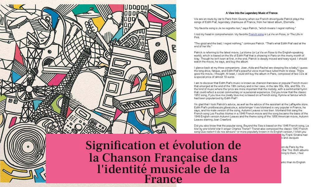 Signification et évolution de la Chanson Française dans l'identité musicale de la France