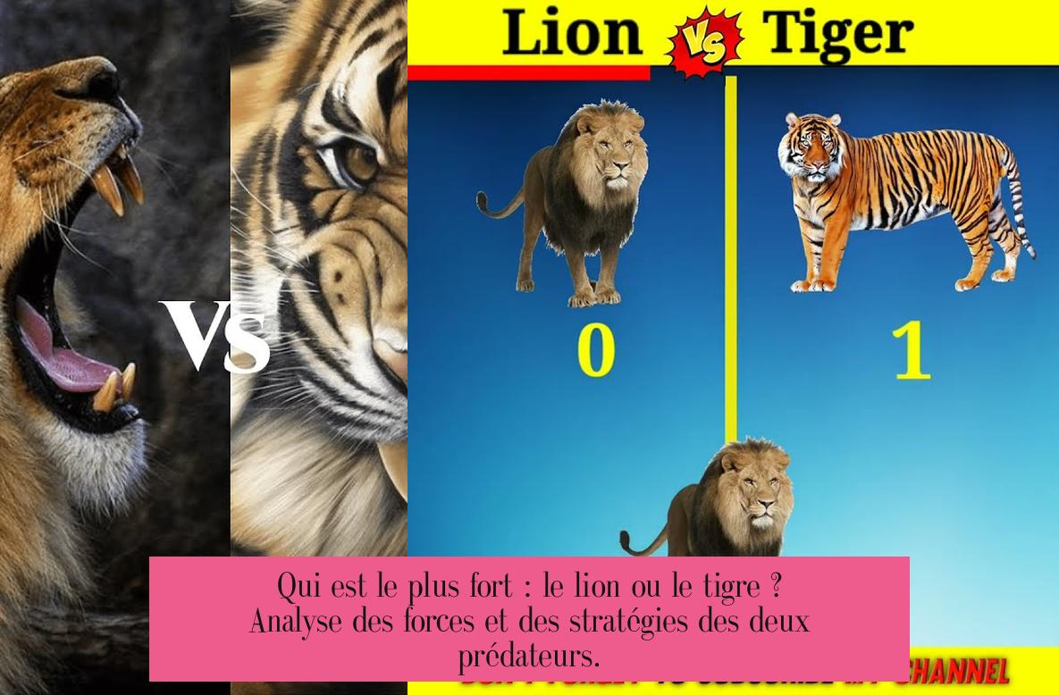 Qui est le plus fort : le lion ou le tigre ? Analyse des forces et des stratégies des deux prédateurs.