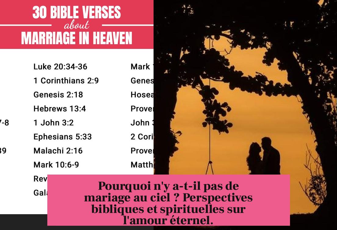Pourquoi n'y a-t-il pas de mariage au ciel ? Perspectives bibliques et spirituelles sur l'amour éternel.