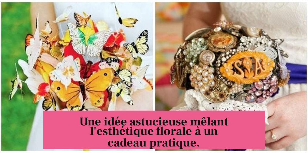 Une idée astucieuse mêlant l'esthétique florale à un cadeau pratique.