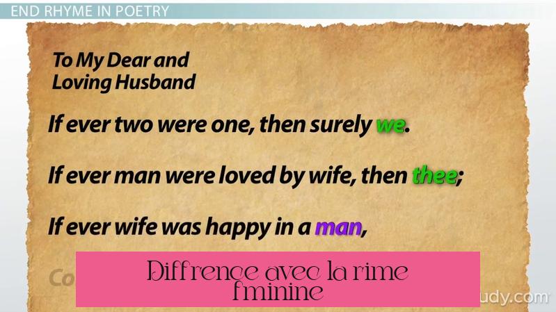 Différence avec la rime féminine
