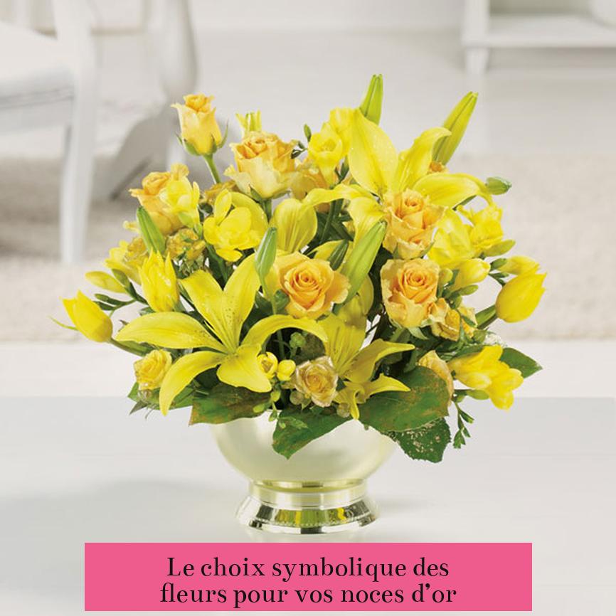Le choix symbolique des fleurs pour vos noces d’or