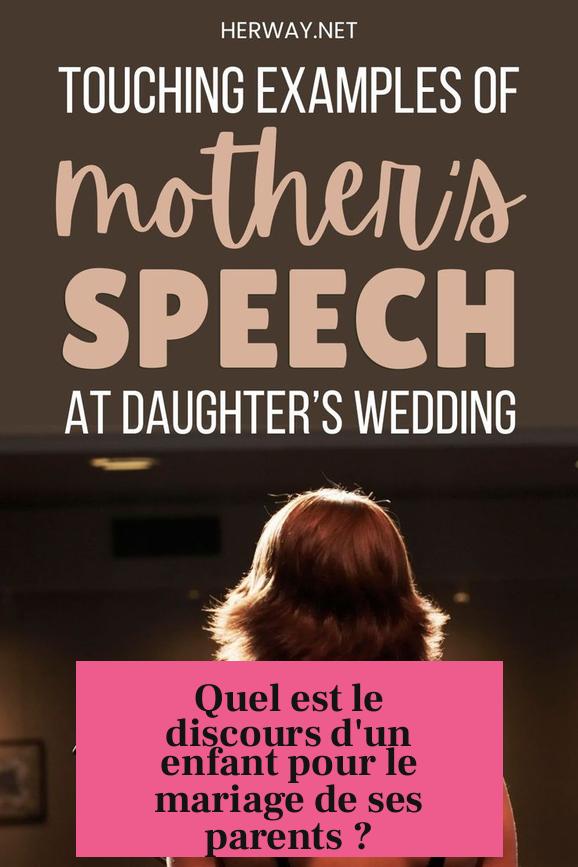 Quel est le discours d'un enfant pour le mariage de ses parents ?