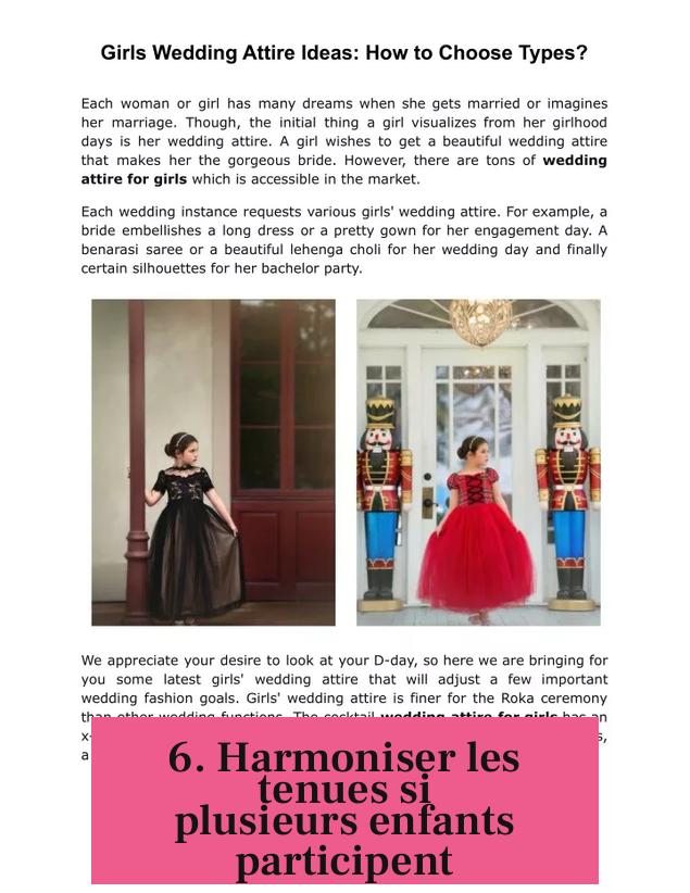 6. Harmoniser les tenues si plusieurs enfants participent