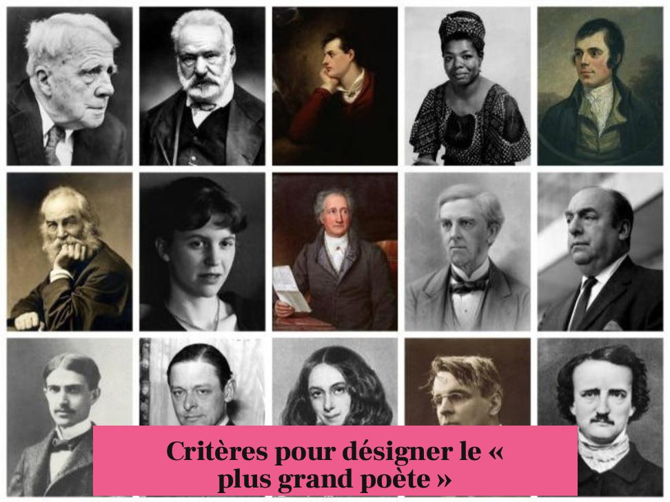 Critères pour désigner le « plus grand poète »