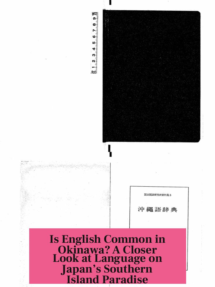 Is English Common in Okinawa? A Closer Look at Language on Japan’s Southern Island Paradise
