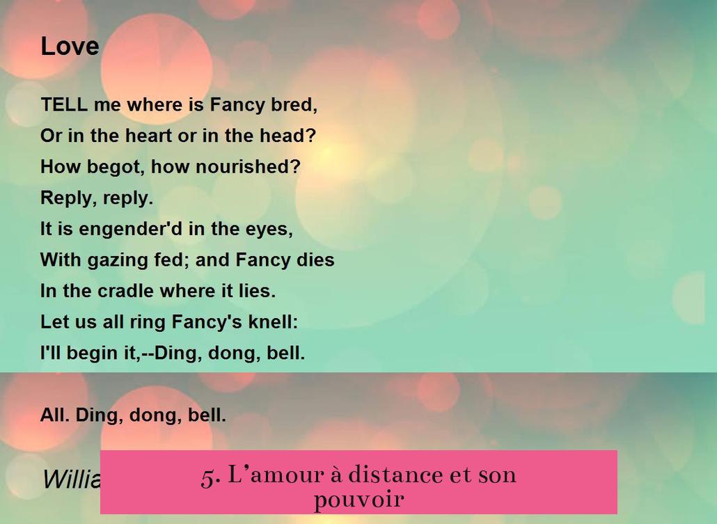 5. L’amour à distance et son pouvoir