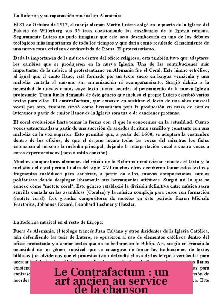 Le Contrafactum : un art ancien au service de la chanson