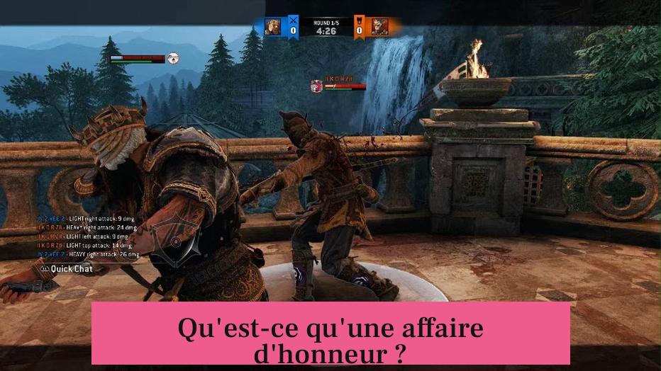 Qu'est-ce qu'une affaire d'honneur ?