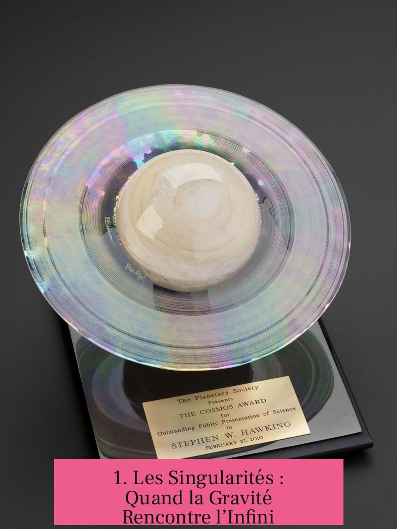 1. Les Singularités : Quand la Gravité Rencontre l’Infini