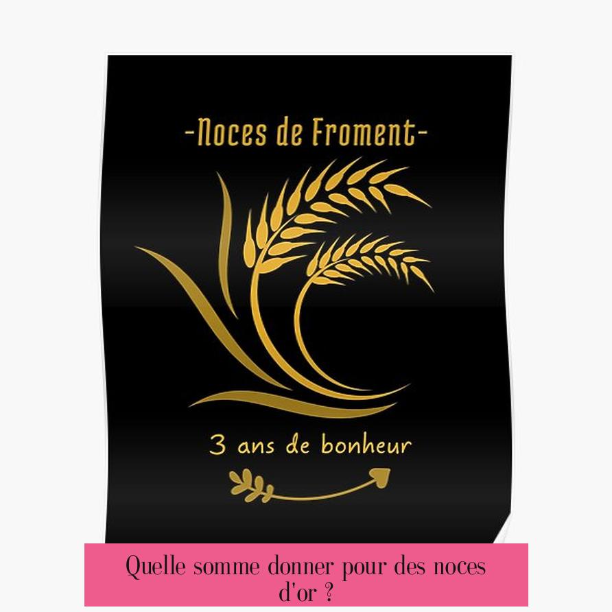 Quelle somme donner pour des noces d'or ?