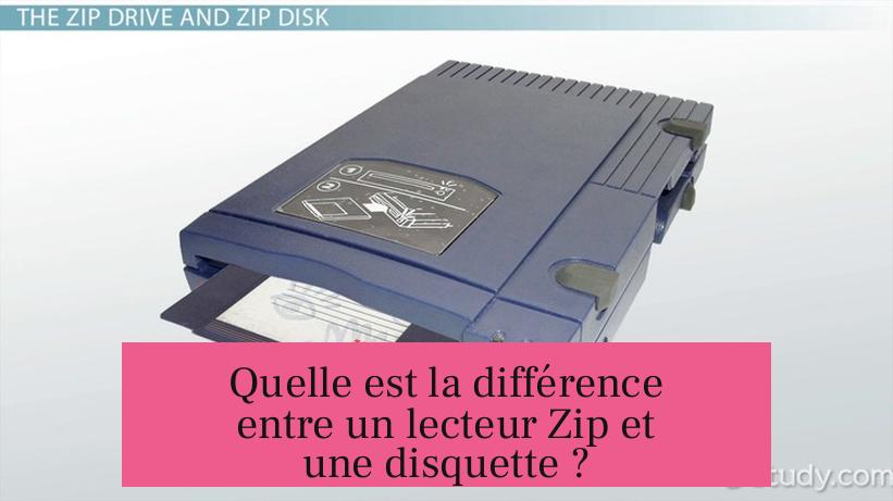 Quelle est la différence entre un lecteur Zip et une disquette ?