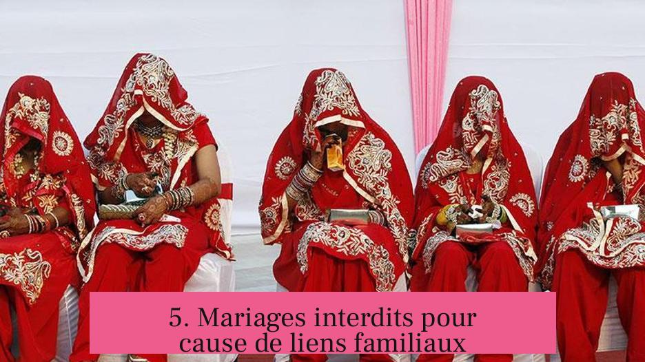 5. Mariages interdits pour cause de liens familiaux