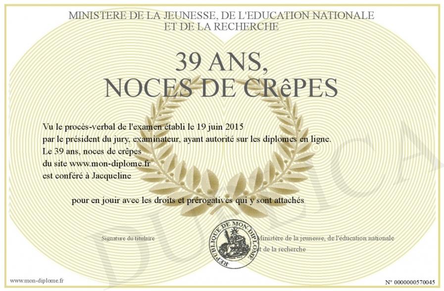 Pourquoi crêpe pour les 39 ans ? Le sens derrière le mot