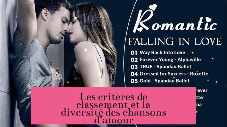 Les critères de classement et la diversité des chansons d’amour