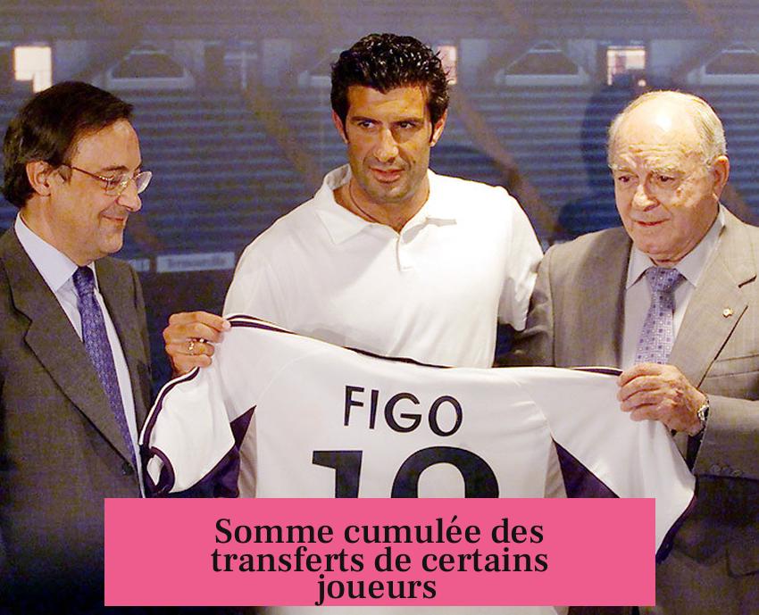Somme cumulée des transferts de certains joueurs