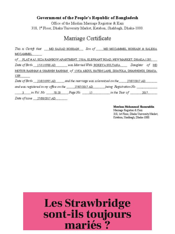 Les Strawbridge sont-ils toujours mariés ?