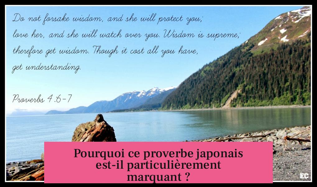 Pourquoi ce proverbe japonais est-il particulièrement marquant ?