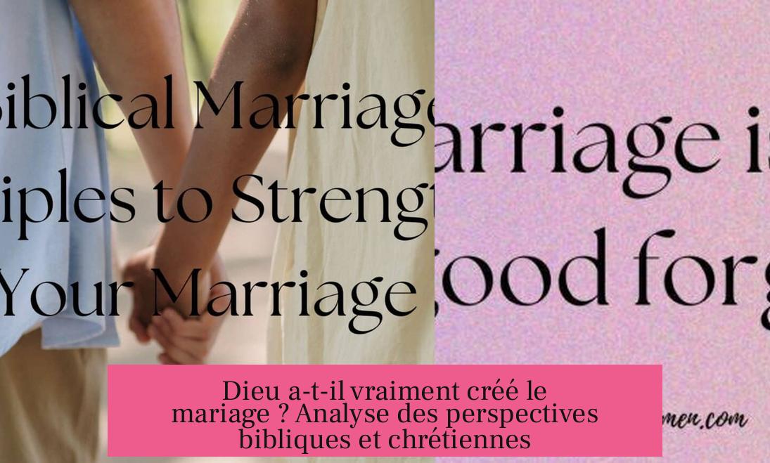 Dieu a-t-il vraiment créé le mariage ? Analyse des perspectives bibliques et chrétiennes